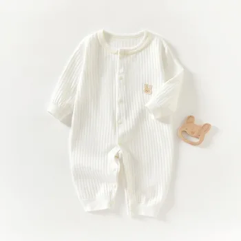 الربيع والخريف 0-12 أشهر الطفل السروال القصير جودة عالية الوليد الفتيات الفتيان 100% ملابس قطنية بأكمام طويلة ملابس الرضع 3