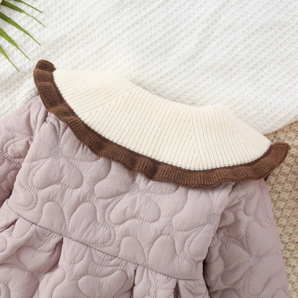 Girls' Cotton Jacket For Autumn And Winter With Thick Collar And Cotton Jacket Winter Clothes Free Bag