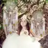 Woven Flower Feathers Dreamcatcher Boho Macrame Hanging Dream Catcher DIY Wind Chimes Wall Art Wedding Decoration 5