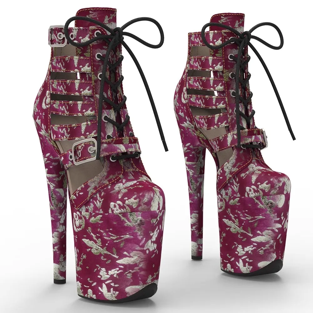 

New Women 20CM/8inches PU Upper Plating Platform Sexy High Heels Boots Pole Dance Shoes 828