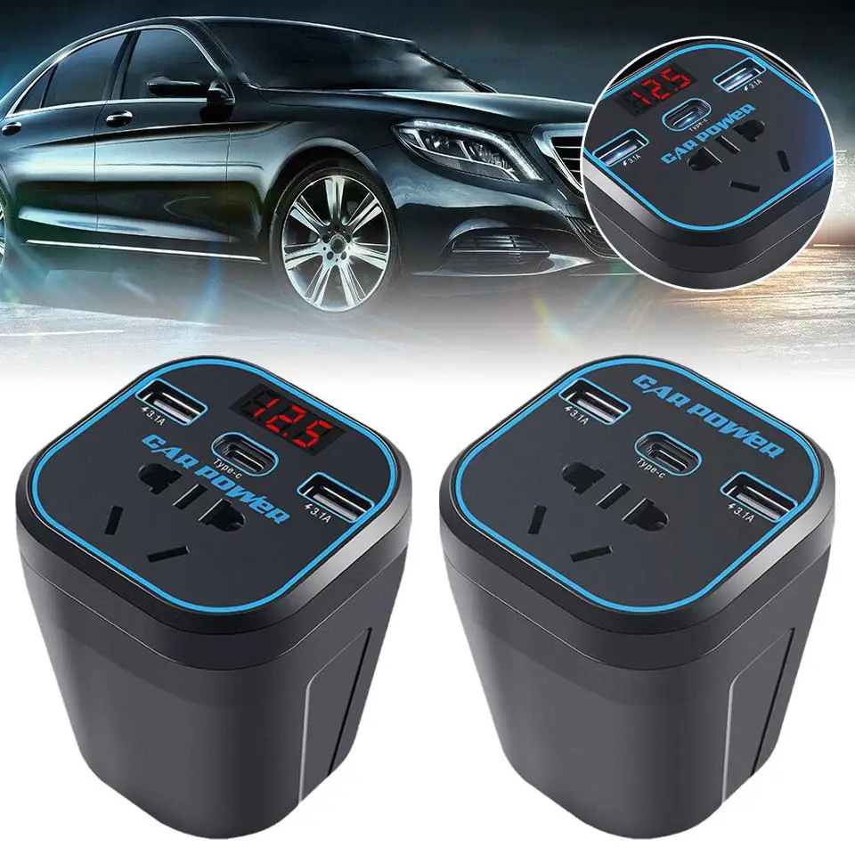 Chargeur Voiture Defort 12V/220V - Double USB - Orange - Neuf (boîte Ouverte)