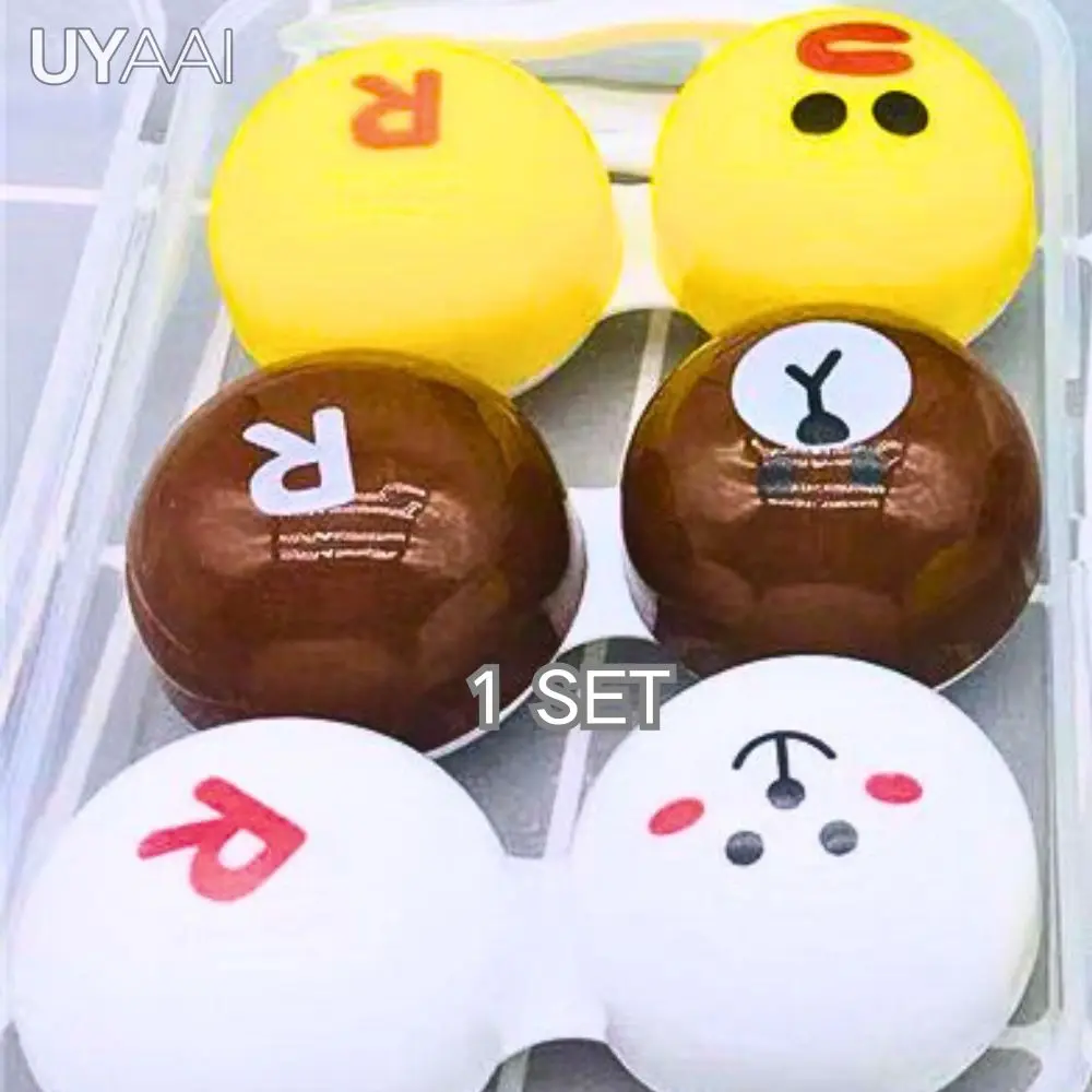 UYAAI 1 Set Travel Fashion Lenses Case Tools Stick Container Portable Makeup Storage Box with Tweezers Eye wear Accessories