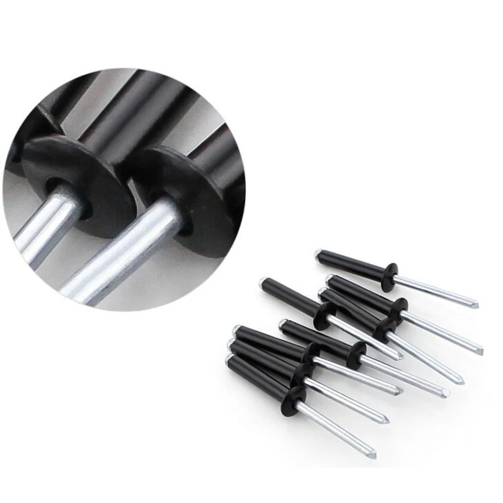 100pcs M3.2x8 Black Aluminum Pop Blind Rivet Core Pulling Decoration