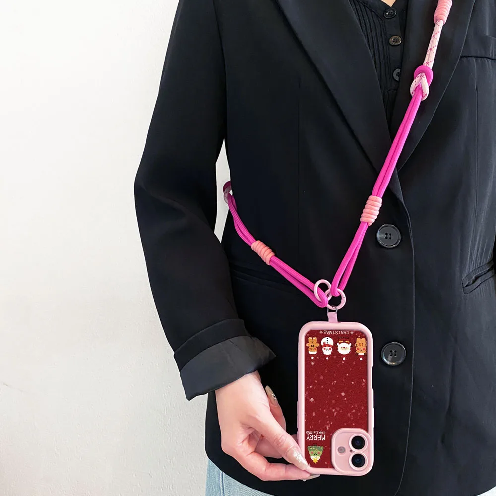 Festive Snowman Crossbody Wristlet Phone Case with Lanyard