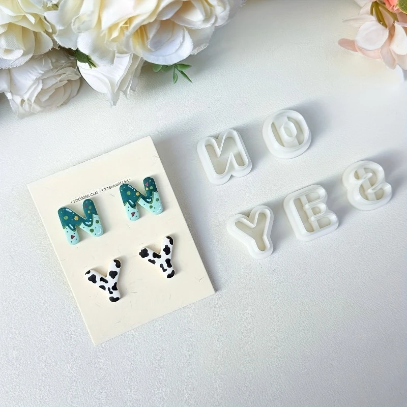 26-teiliges Alphabet A-Z Buchstaben Ausstechformen Set für Kekse, Fondant, Kuchen und Polymer Clay, 2cm Mini-Buchstabenformen für DIY Ohrringe & Namensschmuck – Detail 4
