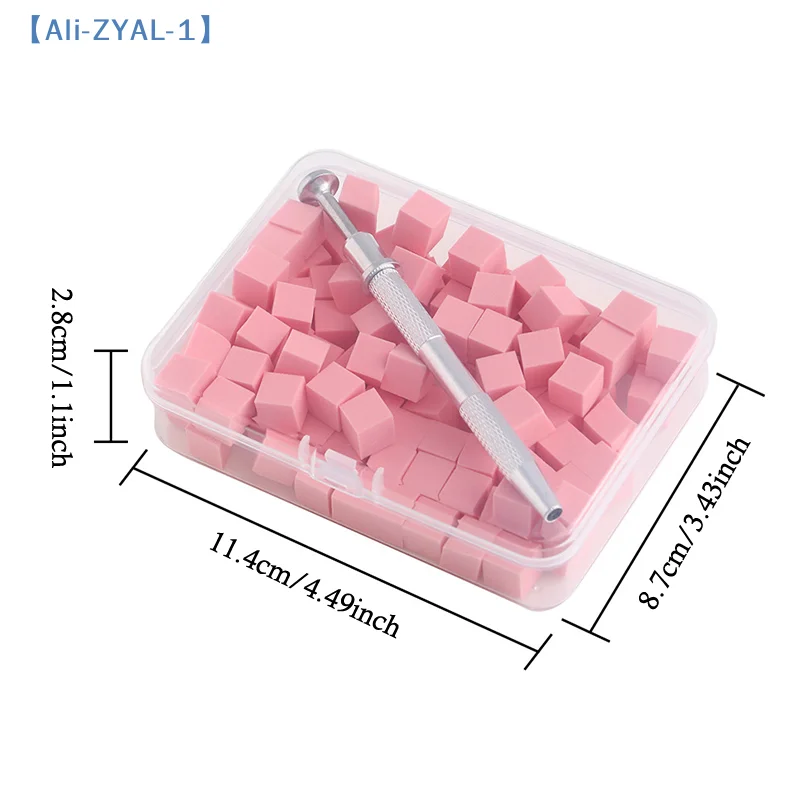 【ZYAL-1】50/100Pcs 스퀘어 네일 아트 스펀지 세트 그라디언트 네일 브러쉬 젤 폴리쉬 디자인 네일 스펀지 그랩 펜 매니큐어 용품