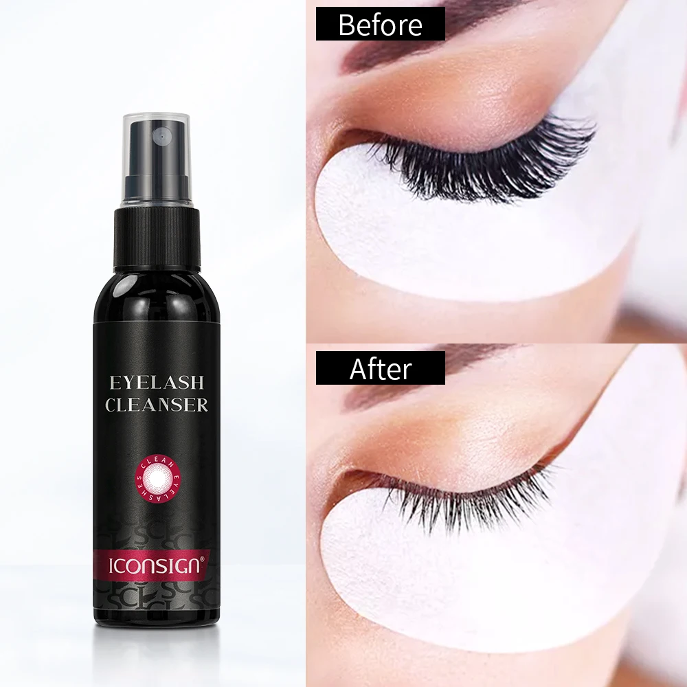 ICONSIGN New 60ml Professional Eyelash Cleaner For Eyelash Extension No Stimulate Lash Shampoo Clean Eyelash Makeup Remover Tool 4