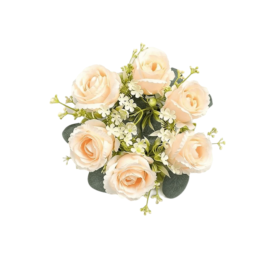 23/33 cm große künstliche Blumen, Kranz aus Seidenmaterial, Kranzform, künstliche Blumen, Girlande, Girlandenstil, künstliche Seidenblumen – Detail 10