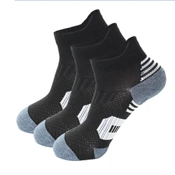 Enhanced Athletic Performance Non-Slip Quick-Dry Sports Socks - Unisex, Short Length, 3-Pair Pack - Size 37-42 (3 black color)