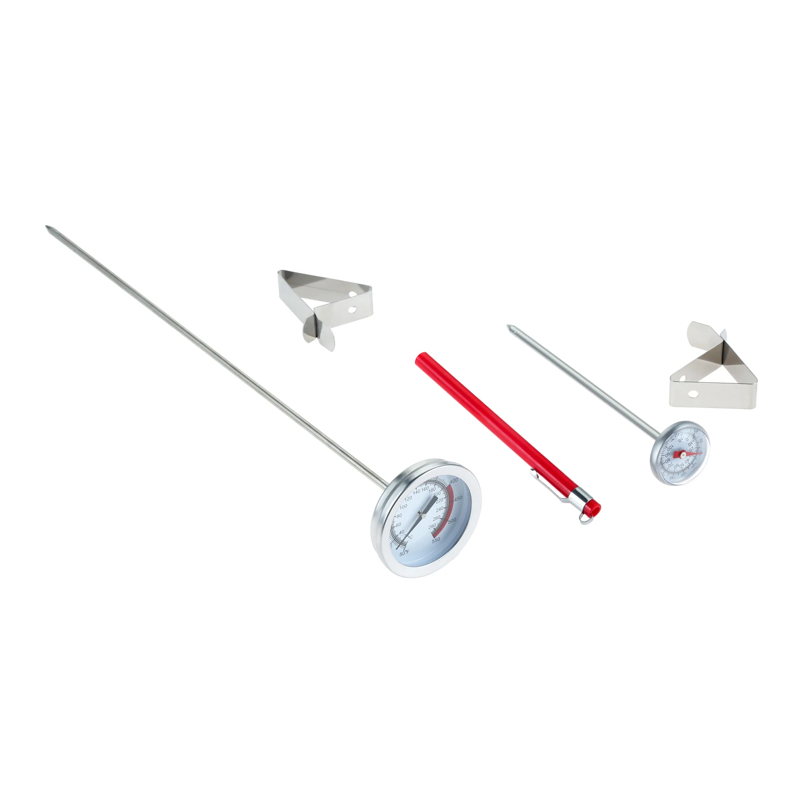 

2pcs/kit Cooking Thermometer 5"/11.81" Long Stem 50℉-550℉ Kitchen Meat BBQ Grill Fish Milk Frothing Coffee Making Wine Baking