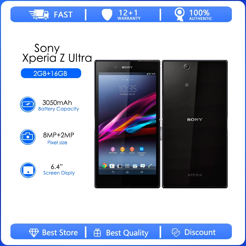 Inheems Investeren Fonkeling Sony Xperia Z Ultra C6802 Refurbished-original Unlocked 16gb 2gb Mobile  Phone Quad-core 8mp 6.4" Wifi Gps 1080p Cell Phone - Mobile Phones -  AliExpress