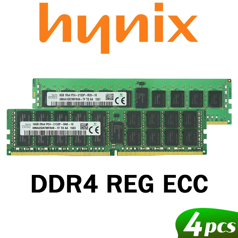Hynix DDR4 Server Memory 8GB 16GB 32GB 64GB PC4 2133MHz 2400MHz 2666MHz 2400T 2133P 2666V 3200 ECC REG Support X99