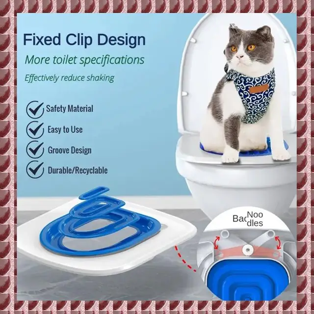 Plastic Cats Toilet Training Kit Reusable Puppy Cats Litter Mat Cats Toilet Trainer Toilet Pets Cleaning Cats Training,B Durable 1