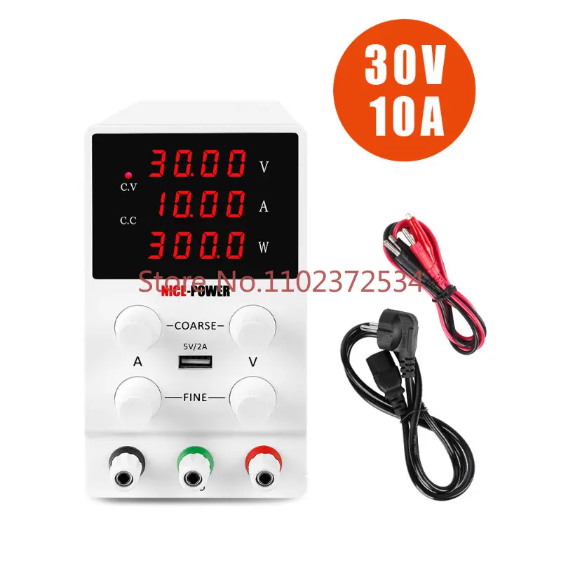 

China Factory Supply Nice Power SPS3010 30V 10A White Dual Chnnel Lab Display UPS Industrial Mining Power Supply