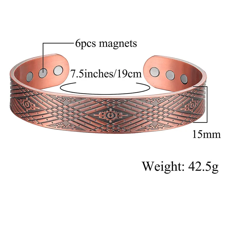 Copper Bracelet for Men Magnetic Therapy Viking Women Rings Arthritis Pain Relief Jewelry Dropshipping