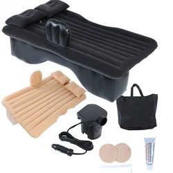 Cama inflable para coche, colchón de aire para asiento trasero de viaje con bomba, descanso, sueño, Camping