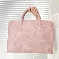 Ins rose femmes pochette d'ordinateur en cuir Pu Design de luxe sac à main étanche grande capacité pour Macbook Pro Air Huawei Lenovo 4