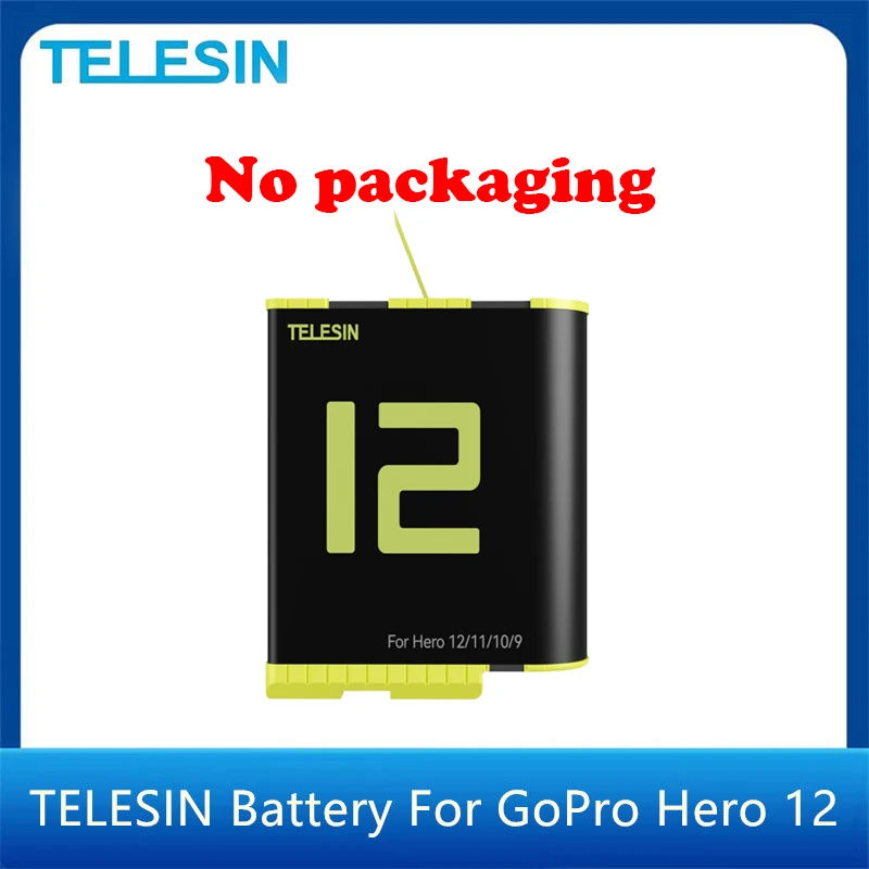 TELESIN 1750 mAh Battery No packaging GoPro Hero 12 11 10 9 3 Ways Fast Charger Box TF Card Storage GoPro Accessories