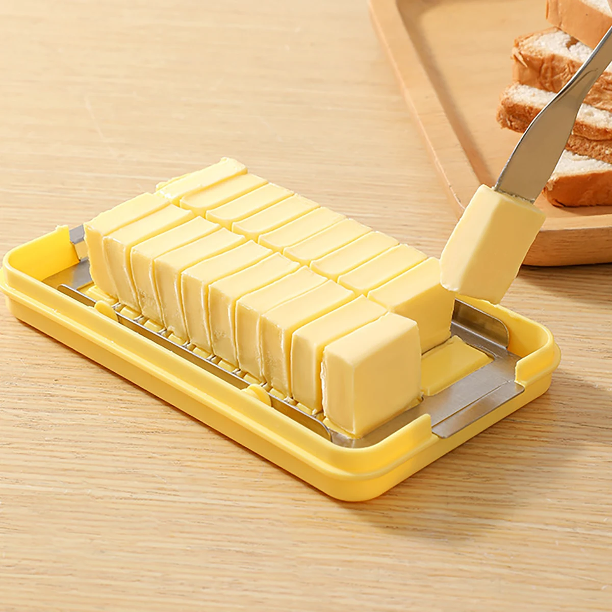 Butter Cutting Fresh-keeping Box Butter Slicer Cutter Dish Container Storage Crock Bowl