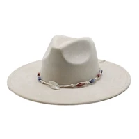 Vintage Style Wool Fedora Hat with Feather Accent and Wide Brim for Men Women Retro Jazz Panama Cap Accessories