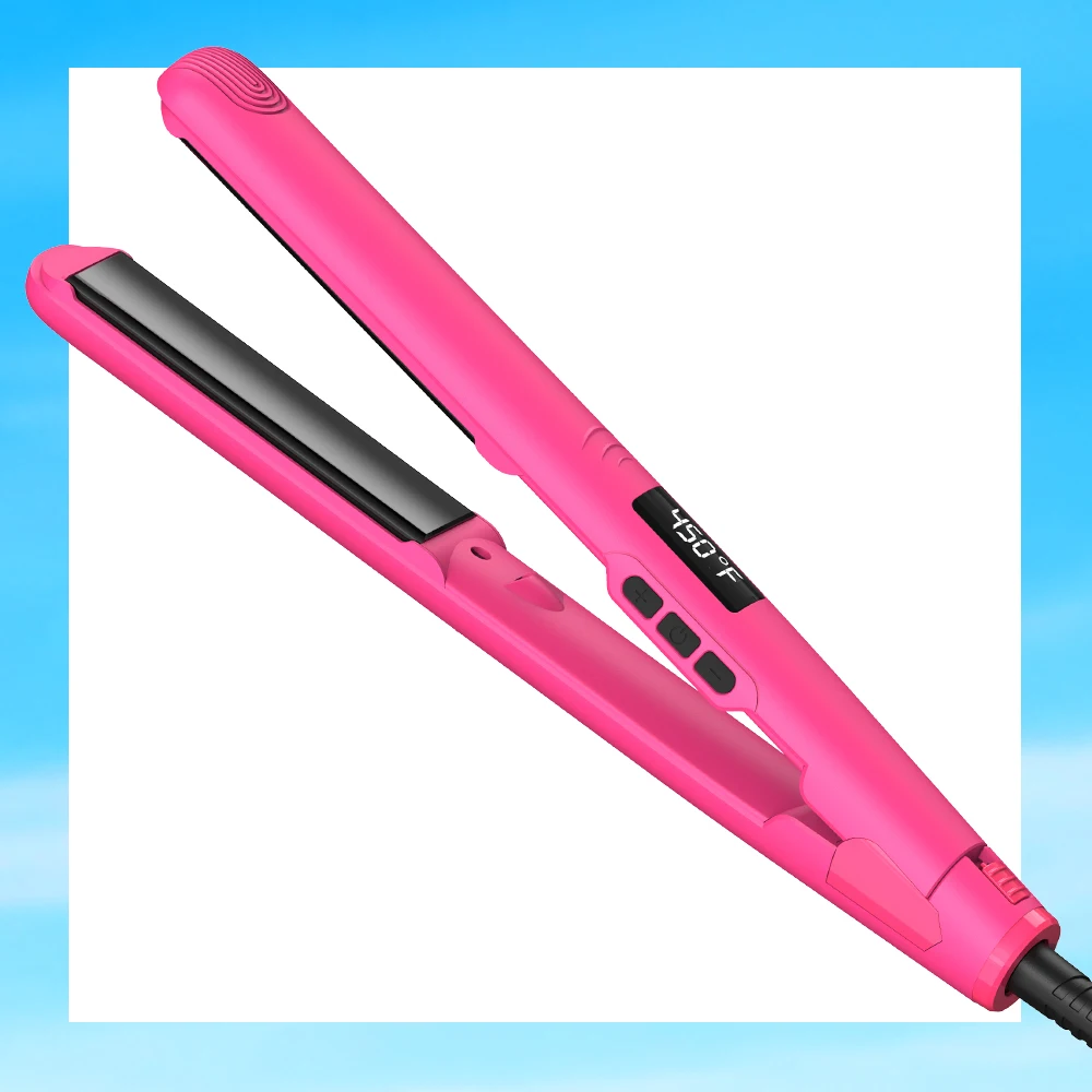 

LISAPRO Original Ceramic Hair Straightening Flat Iron 1" Plates |Black Professional Salon Model Hair Straightener & Curler