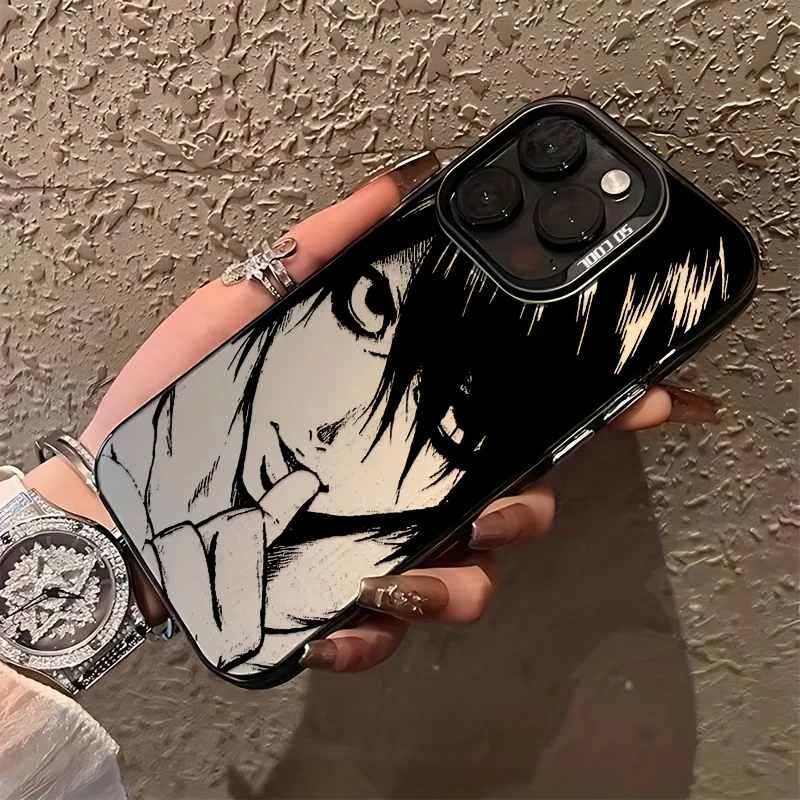 Cool anime character Death Note pattern phone case for iPhone 16, 15, 14, 13, 12, 11 Pro Max Plus