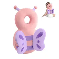 Baby Head Protection Backpack - Soft & Comfortable, Cute Cartoon Design, Pink Butterfly 1