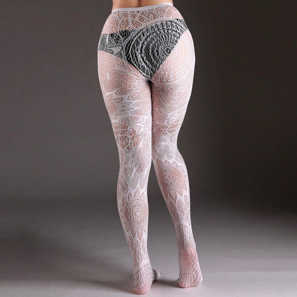 Schwarz Sexy Mädchen Netzstrümpfe Spitzenstrümpfe Jacquard Hohl Gothic Punk Lolita Strumpfhosen Höhlte Dünne Punk Retro Strumpf – Detail 8