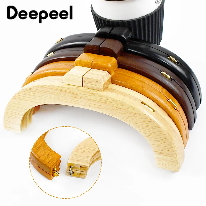 1/2Pcs Deepeel 20/25cm Wooden Bag Handle Purse Frame Closure Kiss Clasp Handbag Wallet DIY Handmade Sewing Brackets  Accessories