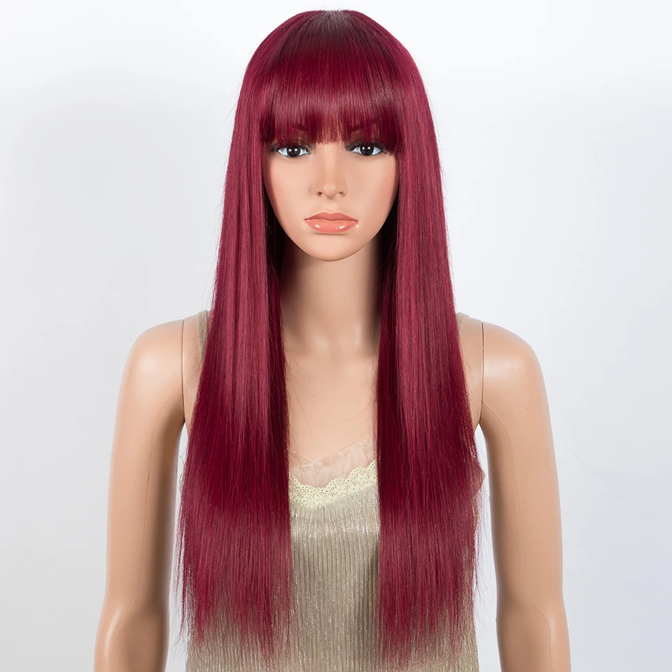 Negras com Cabelo Vermelho Borgonha: O Que Precisa Saber Sobre Perucas  Brazilian Straight 99J para Mulheres, image size:960x960