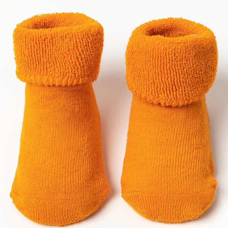 Winter Newborn Baby Floor Socks Plus Cotton Loop Thickening Infant Kids Warm Anti-slip Socks for Toddler Girls Boys 4