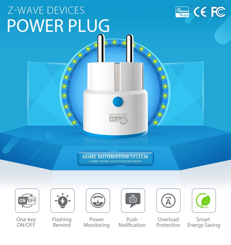 NEO Coolcam Z-WAVE PLUS EU Smart Power Plug Socket Home Automation Alarm Smart H