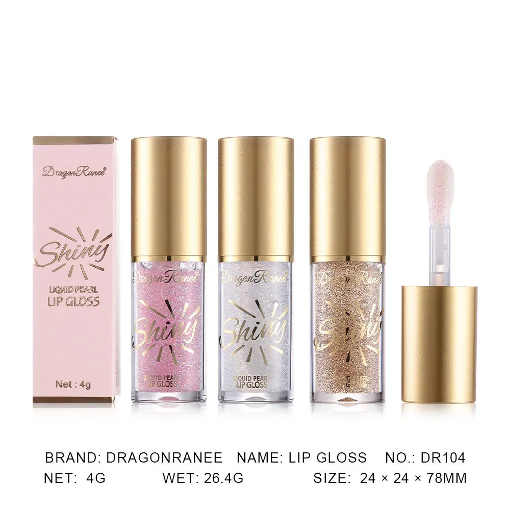 Large Brush Head Mirror Pearlescent Lip Gloss Lip Oil Lip Glaze Hydrating Plump Lip Moisturizing Fine Shimmer Lip Gloss Makeup 6