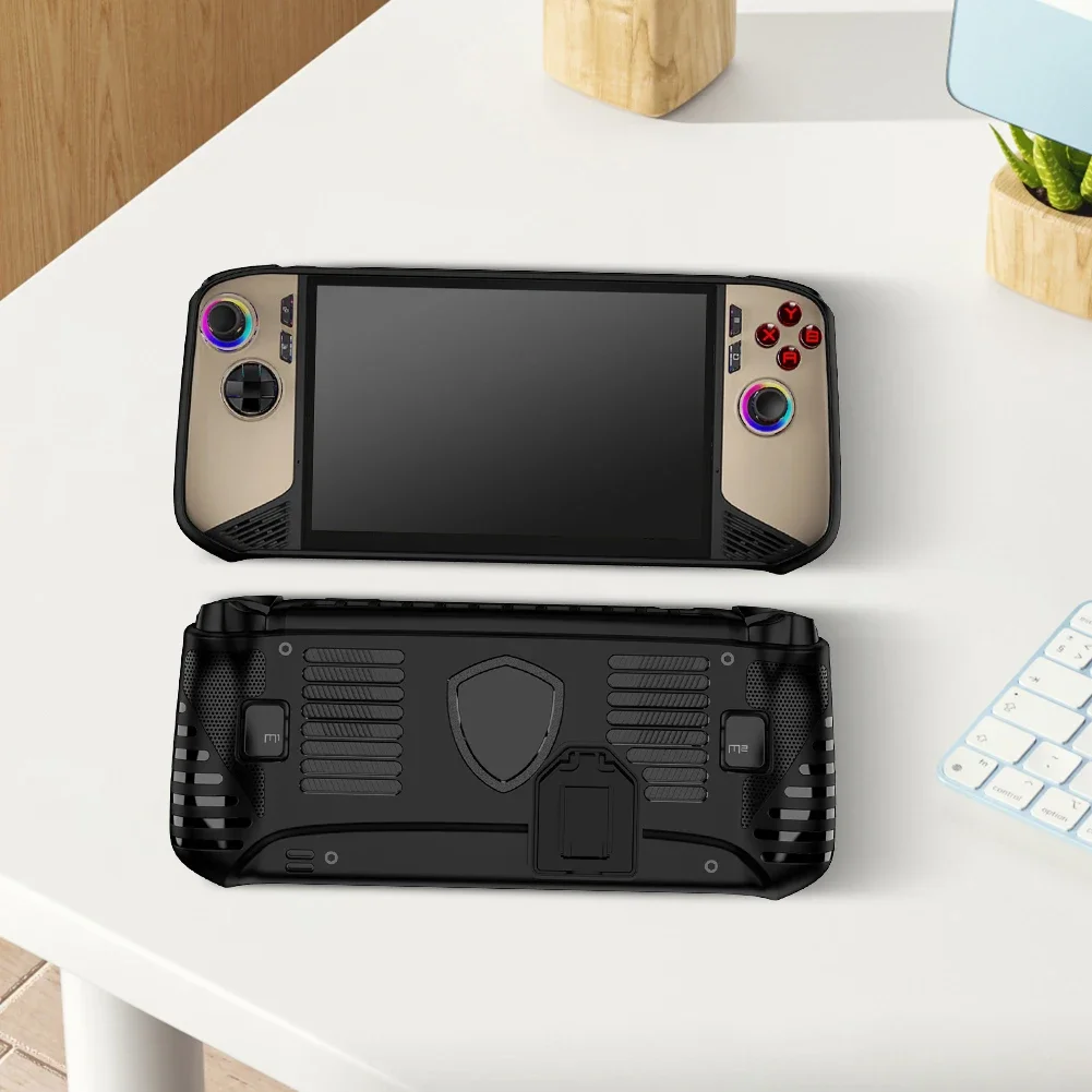 Protective Case for MSI Claw 8 AI+ 2025 Handheld Game Console Soft TPU Case Cover with Kickstand Soft Anti-Scratch Cover