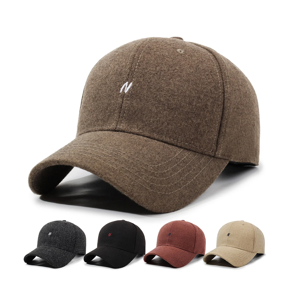 Japanese Style 2025 New American Baseball Cap for Women, Soft Top Letter N Peaked Cap for Men, Face-Slimming Sun Protection Hat, Autumn and Winter Style