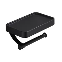 Black Toilet Roll Holder Wall Mounted Nail Free Toilet Paper Holder for Bathroom Toilet Accessories Bathroom Paper Towel Holder 6