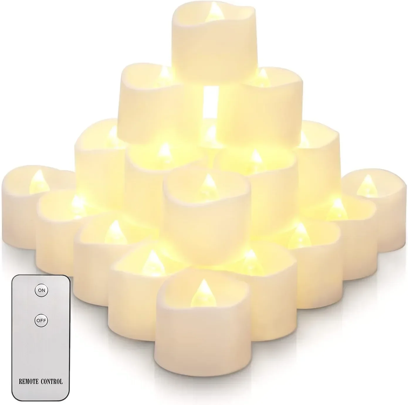 Flameless Flickering LED velas com luz de chá LED remoto, vela eletrônica para casamento, Dia das Bruxas, Decoração de Natal, 12 PCs, 24 PCs