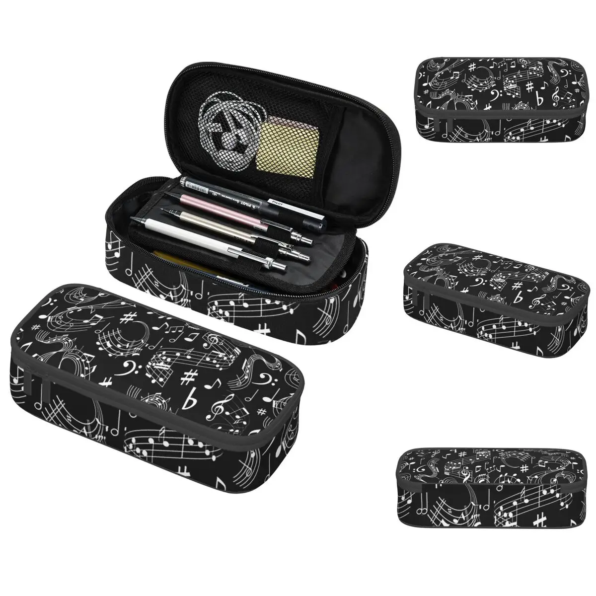 Music, Musical Notes Pencil Cases Large Capacity Pen Bags Pen Box Pencil Pouch For Boys Girls Students Stationery School Office