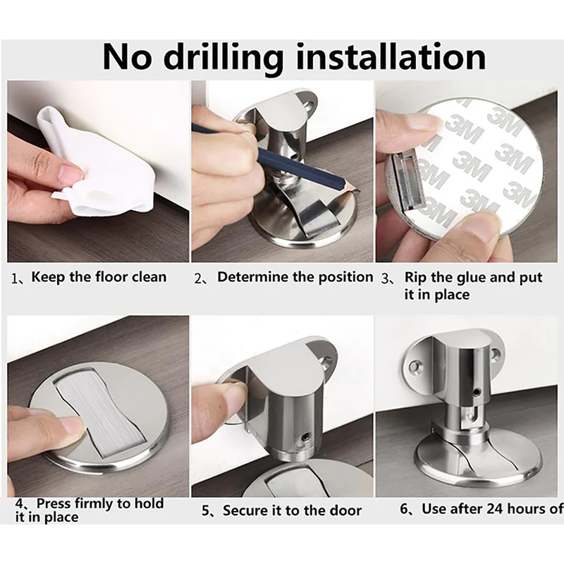 Household Alloy Invisible Suction No Punch Adjustable Strong Magnetic Suction Anti-collision Button Silent Door Home