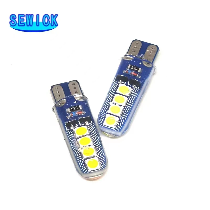 RGB LED Ʈκ ÷ Ǹ  Ʈ, 194 168 3030, 8LED  , Ŭ Ʈ, T10 W5W, 12V, 100 