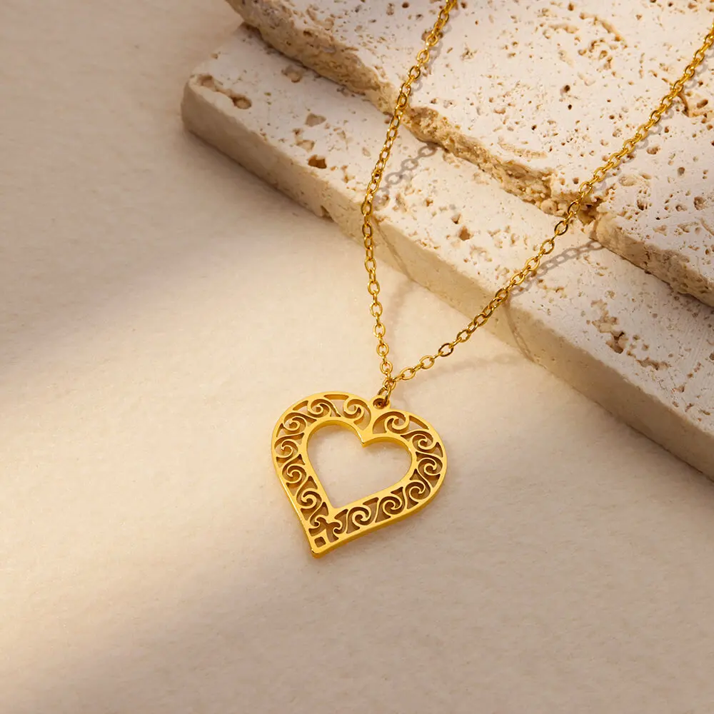 Geometric Necklaces For Women Gold Color Stainless Steel