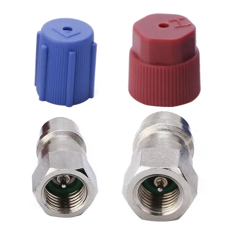 

R12 To R134a Retrofits Kit R12 To R134 A High/Low AC Fitting Port Retrofits Conversion Adapter Quick Coupler A/C 90 Fitting High