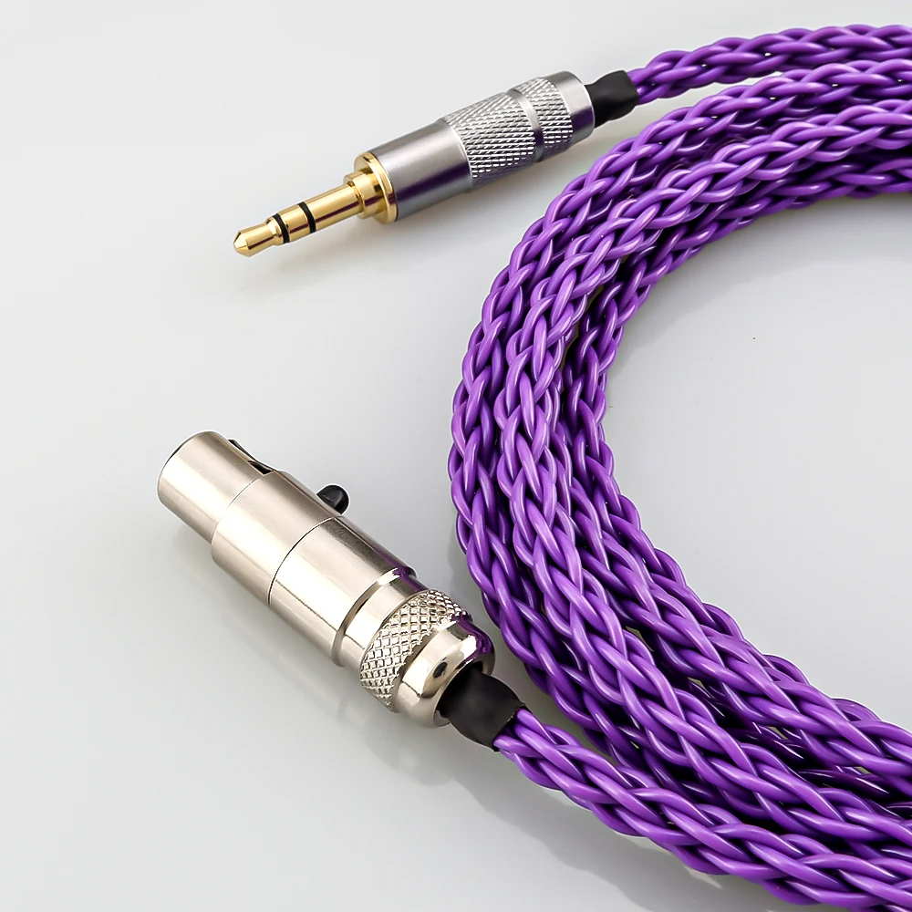 Hot Sale 8 Core Audio Headphone Upgraded cables 3.5mm stereo plug to mini XLR for AK G Q701, K240S ,K271 ,K702 ,K141 ,K171, K712