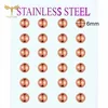 2-8mm Rose Gold Color Ball Earrings Set Minimalist Stud Earring Pink Stainless Steel Jewelry Wholesale Women Bohemia Accessories 5