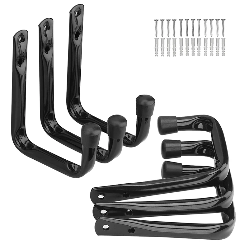 

6 Pack Garage Storage Hooks,Heavy Duty J Utility Hooks Bike Wall Mount Rack For Garage Wall