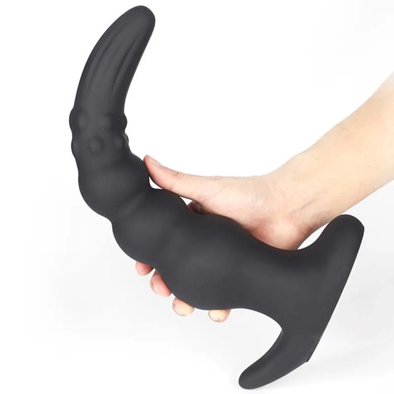 Dildo anal a perle lungo per massaggio prostatico e stimolazione_voghion.com