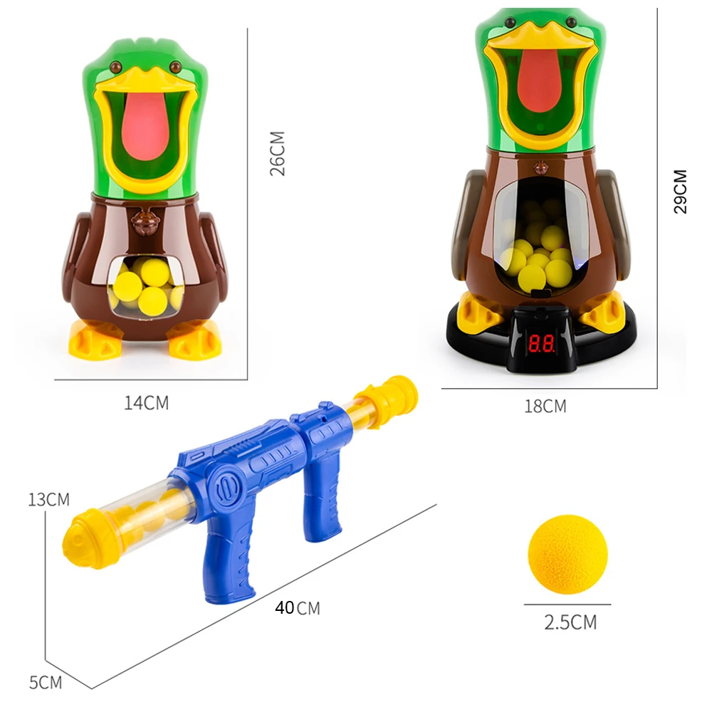 Hungry Shooting Duck Toys Air-powered Gun Soft Bullet Ball With