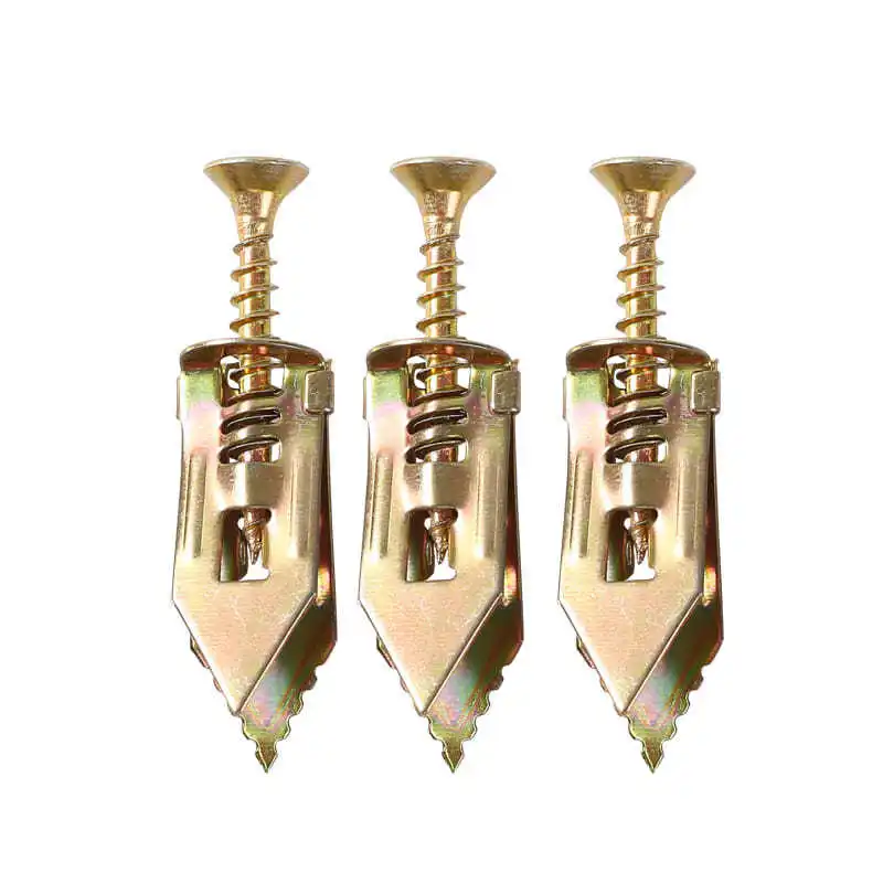 100setPlasterboardAnchorwithScrewsHomeSelfDrillingHammerInDrywallAnchorKitfor