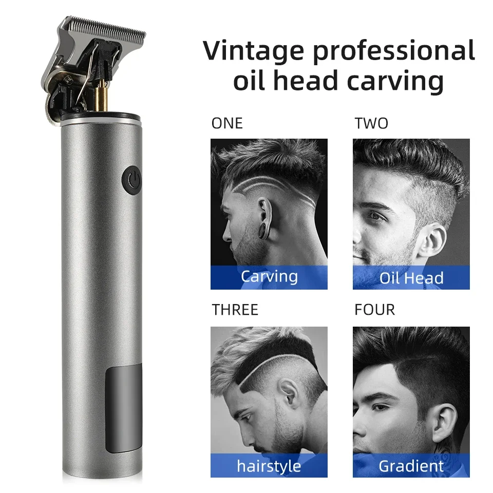 Vintage Hair Cutting Machine Men's Electric Clippers Hair Cutting Kit Beard Trimmer Hairstyle Body Beard Shaving Type-C Charge