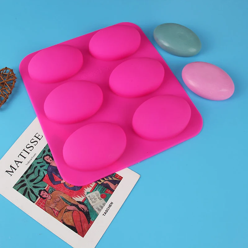 Duck Egg Silicone Mold Oval Handmade Soap Silicone Soap Mold 6 Even Egg Fondant Cake Porous Candle Making